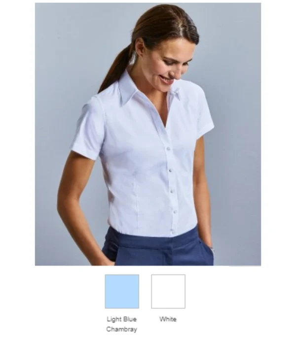 Russell's 973F Ladies Short Sleeve Tailored Coolmax Blouse